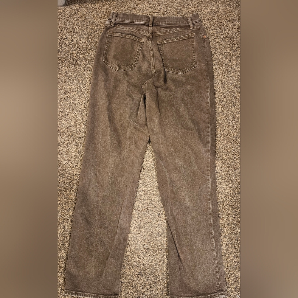ABERCROMBIE & FITCH 90s Straight Ultra High Rise Curve love jeans. Brown 31 long - Picture 9 of 11
